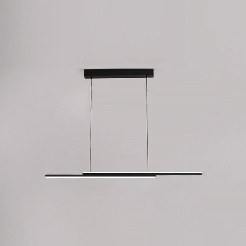 2 Light Linear Island Lighting Contemporary Metal Island Light Fixture