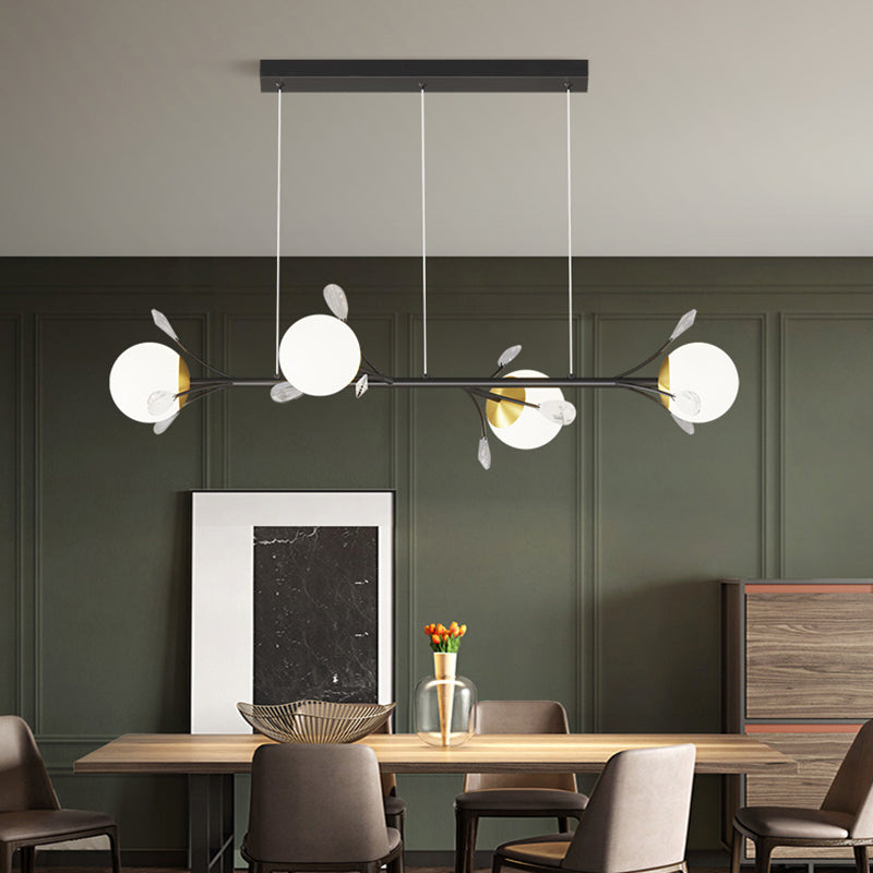 4 licht bol eiland verlichting eigentijdse glazen eilandlichten in zwart