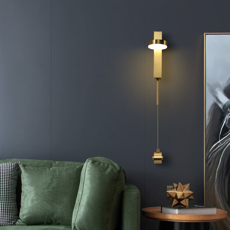Metall Geometrische LED -Wandmontagelampe moderner Stil 1 leichte Leuchtenleuchten in Gold