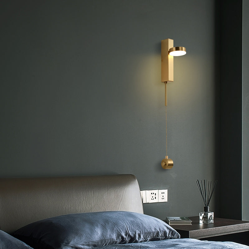 Metall Geometrische LED -Wandmontagelampe moderner Stil 1 leichte Leuchtenleuchten in Gold