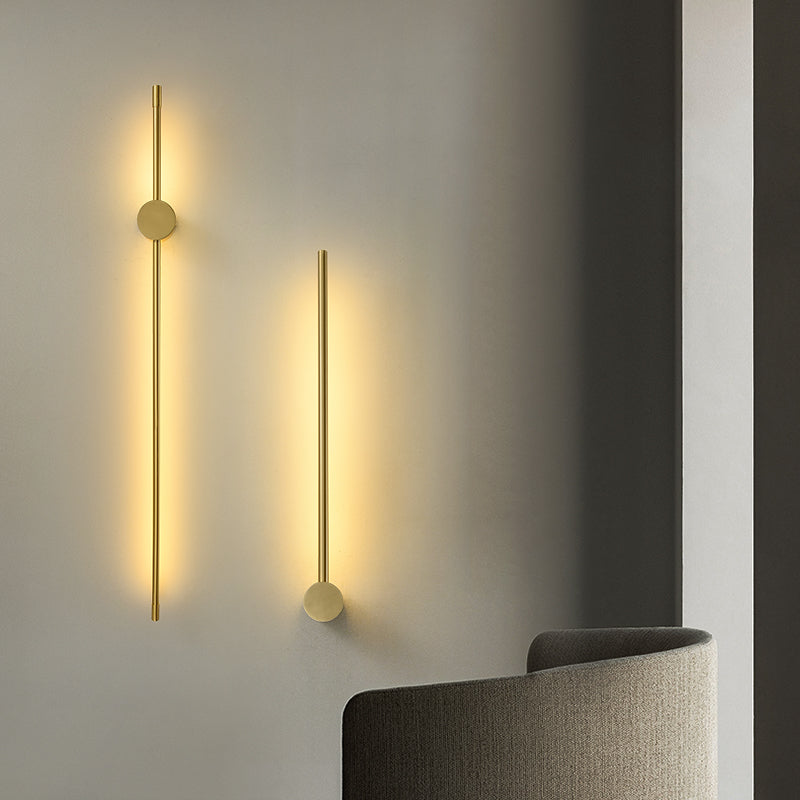 Metall lineare LED -Wandmontaglampe moderner Stil 1 leichte Leuchten in Gold