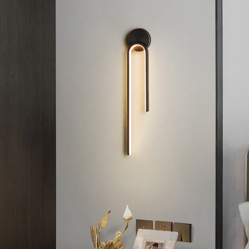 Metall Geometrische LED -Wandmontaglampe Moderne Stil 1 Leichte Leuchtenleuchten in Schwarz