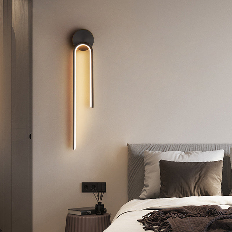 Metall Geometrische LED -Wandmontaglampe Moderne Stil 1 Leichte Leuchtenleuchten in Schwarz