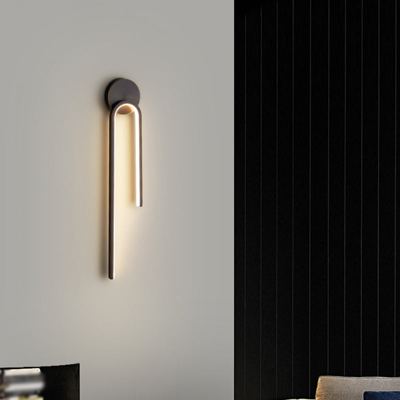 Metall Geometrische LED -Wandmontaglampe Moderne Stil 1 Leichte Leuchtenleuchten in Schwarz