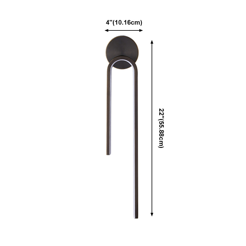 Metall Geometrische LED -Wandmontaglampe Moderne Stil 1 Leichte Leuchtenleuchten in Schwarz