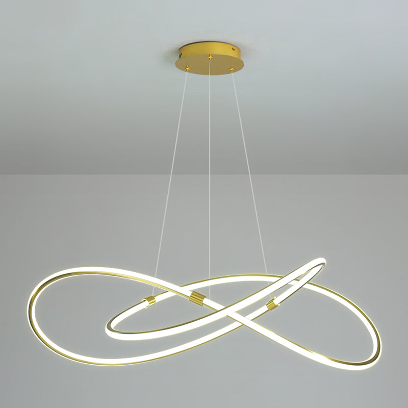 Modern Style Twist Shape Pendant Chandelier Metal 1 Light Chandelier Light in Gold