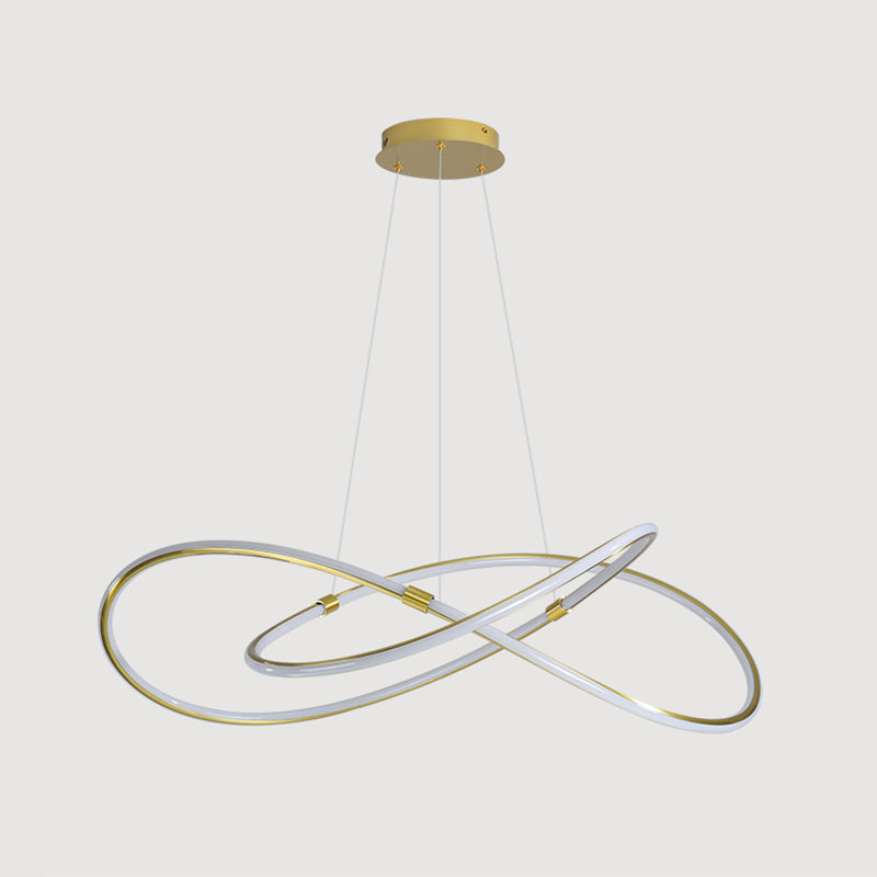 Modern Style Twist Shape Pendant Chandelier Metal 1 Light Chandelier Light in Gold