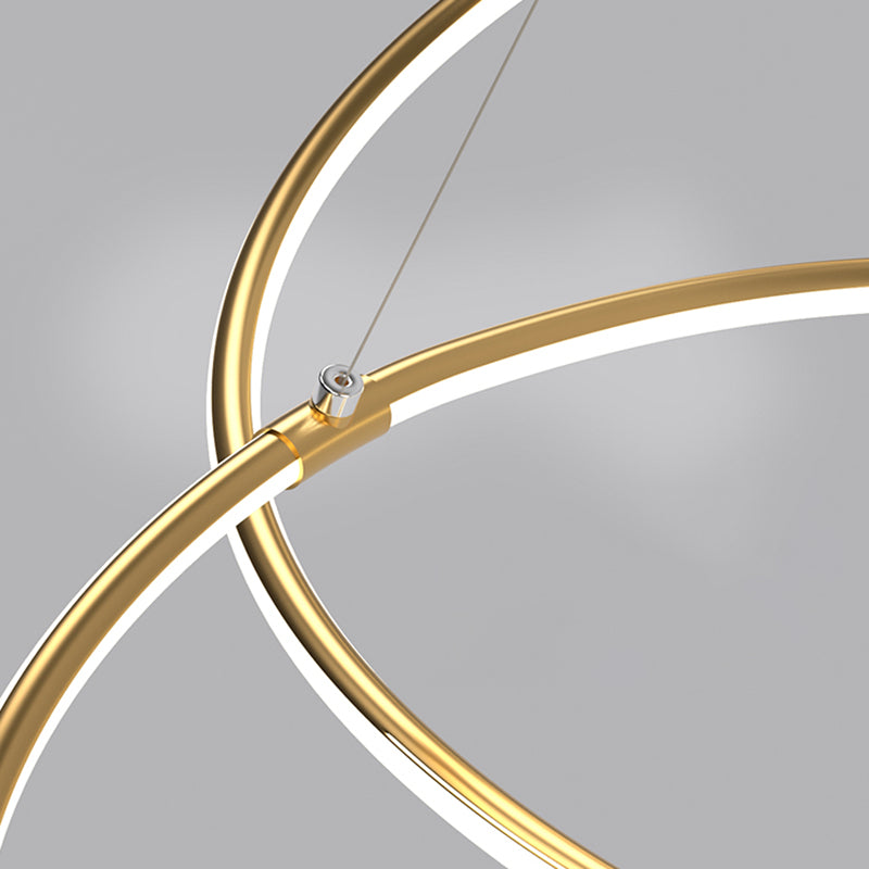 Modern Style Twist Shape Pendant Chandelier Metal 1 Light Chandelier Light in Gold