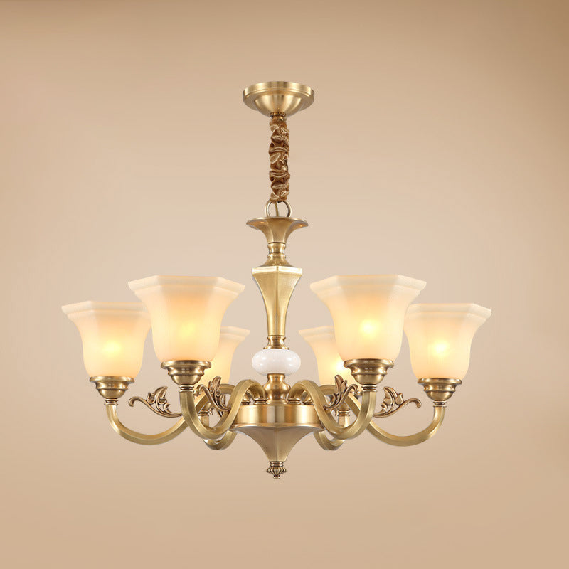 Modern Style Metal Hanging Pendant Light Glass Geometric Chandelier for Living Room