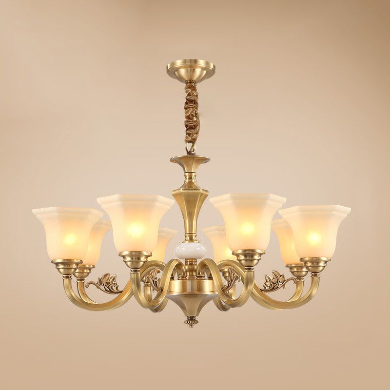 Modern Style Metal Hanging Pendant Light Glass Geometric Chandelier for Living Room