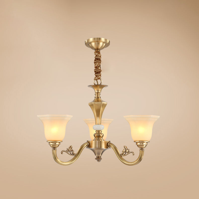 Modern Style Metal Hanging Pendant Light Glass Geometric Chandelier for Living Room