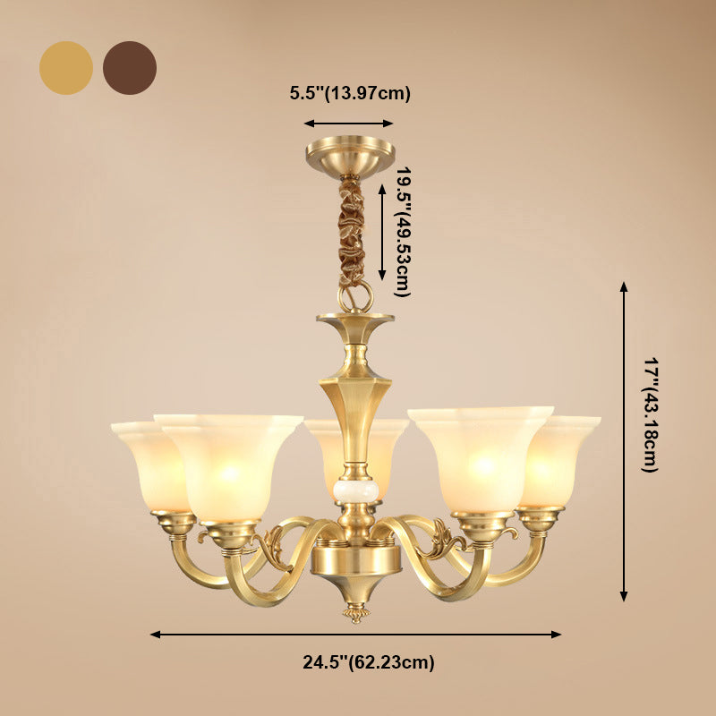 Modern Style Metal Hanging Pendant Light Glass Geometric Chandelier for Living Room