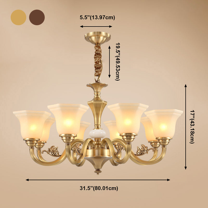 Modern Style Metal Hanging Pendant Light Glass Geometric Chandelier for Living Room