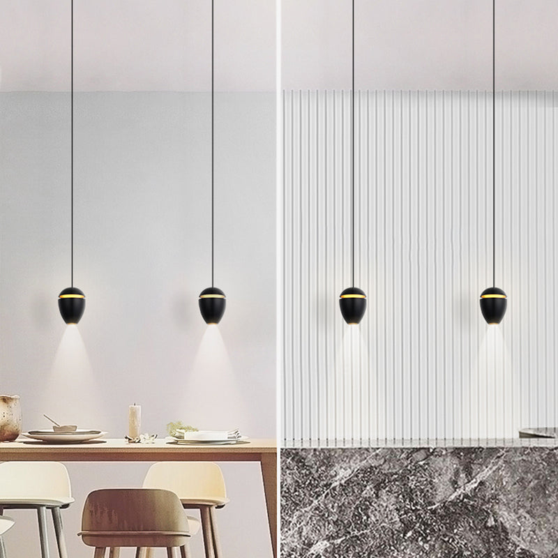 Modern beknopte LED -hanglamp gelakte aluminiumhangende lamp met acrylschaduw