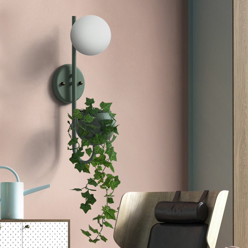 1 leichte Ballleuchte Lampe Industriegelb/blau/grünes Metall LED -Pflanzen Wandmontage Beleuchtung für Restaurant