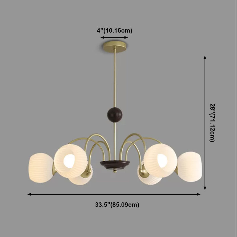 Contemporary Nordic Hanging Light Globe Glass Chandelier for Living Room