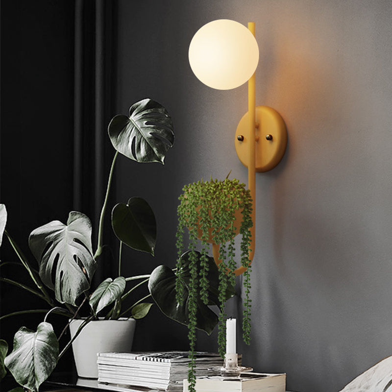1 leichte Ballleuchte Lampe Industriegelb/blau/grünes Metall LED -Pflanzen Wandmontage Beleuchtung für Restaurant