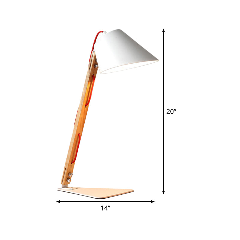 Lámpara de lectura acampanada blanca contemporánea de 1 cabeza 1 cabeza con sombra metálica
