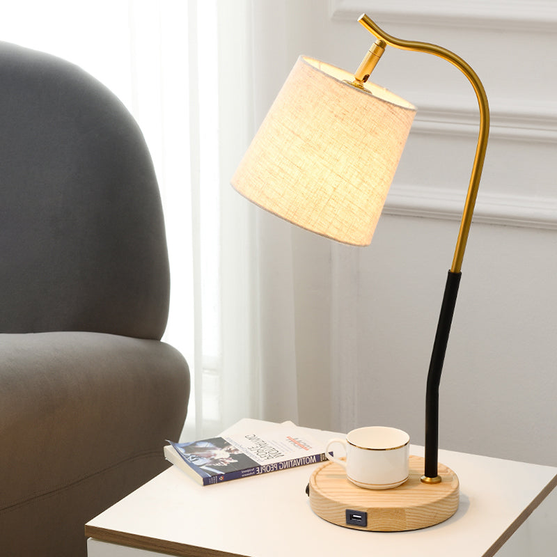 Flare Tessuto Task Lighting Modernismo 1 Lampadina Lampada da lettura Rosso Marrone/Beige per Soggiorno