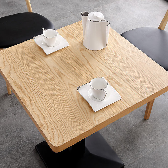 Metal Contemporary Dining Table Wood Top Table for Dining Room