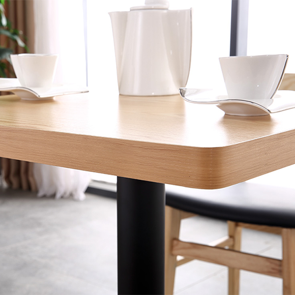 Metal Contemporary Dining Table Wood Top Table for Dining Room