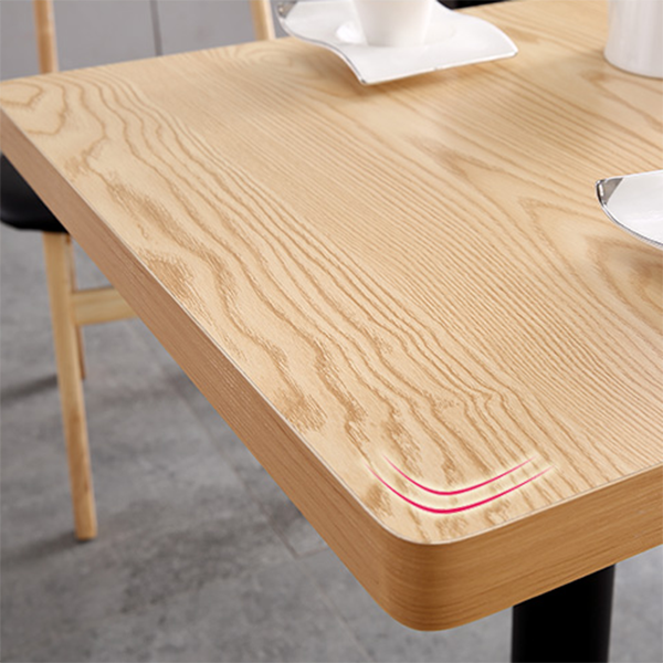 Metal Contemporary Dining Table Wood Top Table for Dining Room