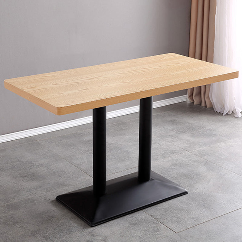 Metal Contemporary Dining Table Wood Top Table for Dining Room
