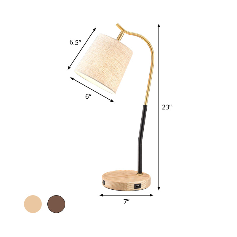 Flare Tessuto Task Lighting Modernismo 1 Lampadina Lampada da lettura Rosso Marrone/Beige per Soggiorno