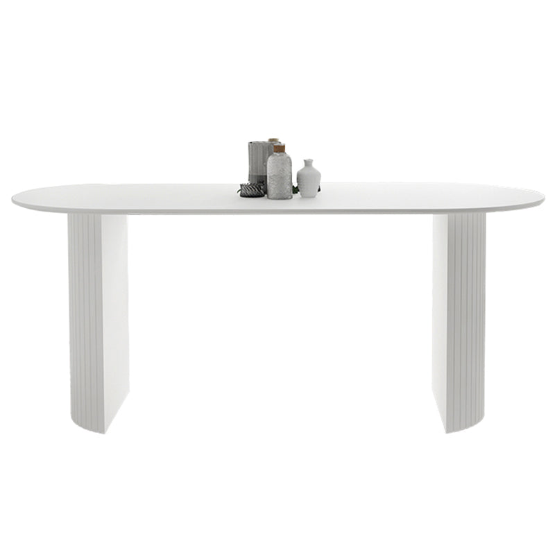 Mesa de comedor contemporánea de madera maciza mesa blanca de madera blanca con alto contenido de brillo para comedor