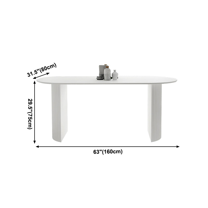 Mesa de comedor contemporánea de madera maciza mesa blanca de madera blanca con alto contenido de brillo para comedor