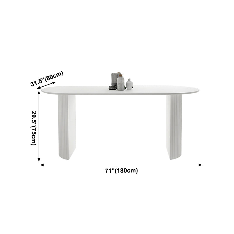 Mesa de comedor contemporánea de madera maciza mesa blanca de madera blanca con alto contenido de brillo para comedor