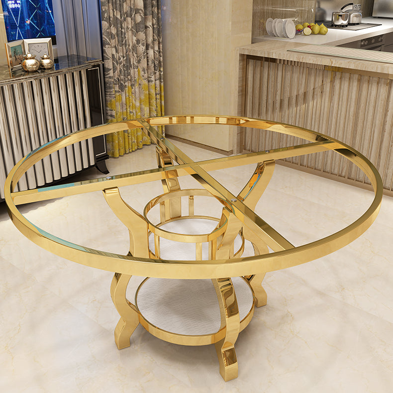 Luxury Style Marble Dining Table Single Pedestal Base Round Table for Home