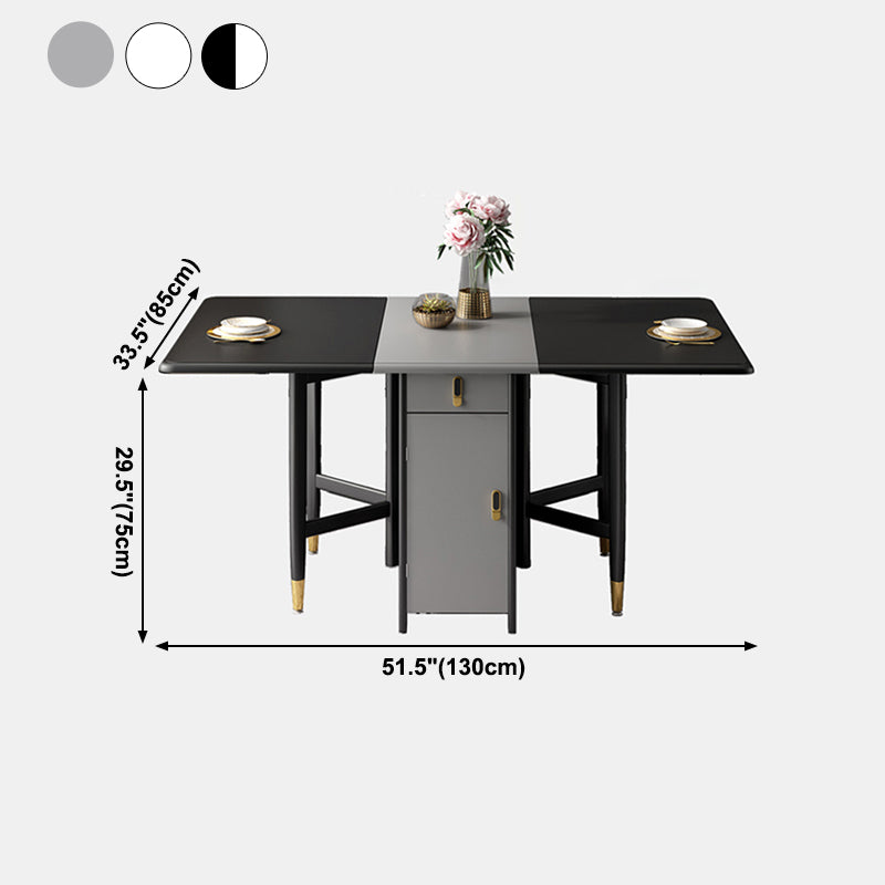Mid-Century Modern Dining Table Rubberwood Solid Wood Table with Black Ash Solid Wood Base