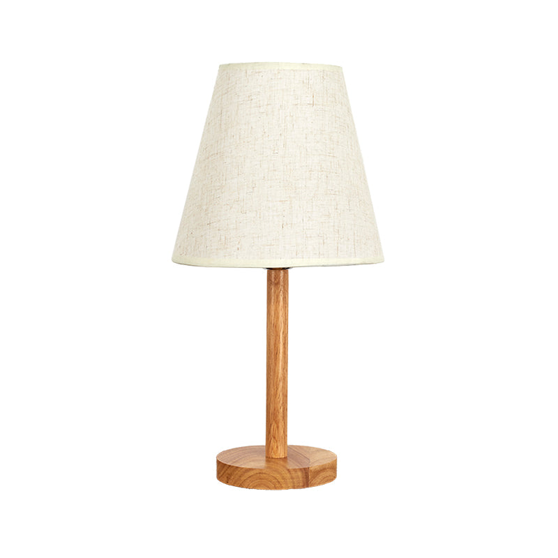 1 Glühbirne konische Studienlampe Modernes Stoff Lesebuch Licht im Holz für Wohnzimmer