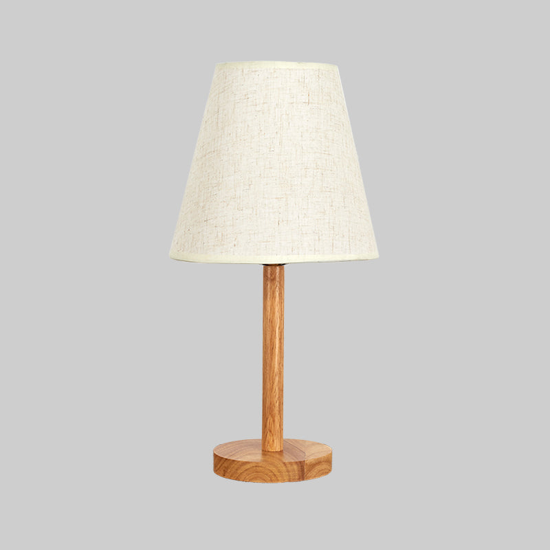 1 Glühbirne konische Studienlampe Modernes Stoff Lesebuch Licht im Holz für Wohnzimmer