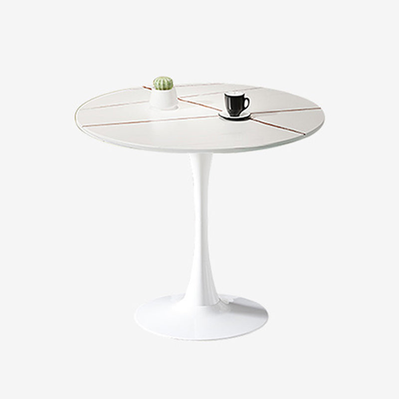 Eenvoudige ronde eettafel van gesinterde stenen tafel met tulponderstel voor eetkamer