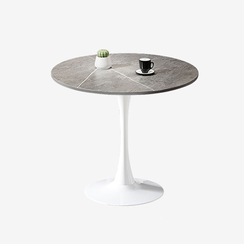 Eenvoudige ronde eettafel van gesinterde stenen tafel met tulponderstel voor eetkamer