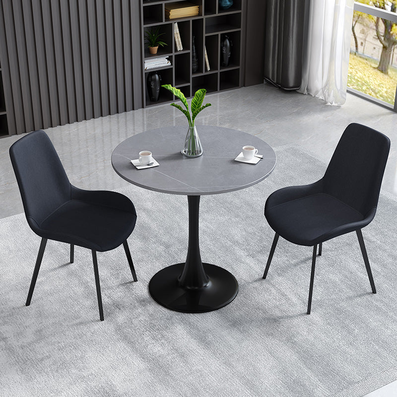 Eenvoudige ronde eettafel van gesinterde stenen tafel met tulponderstel voor eetkamer