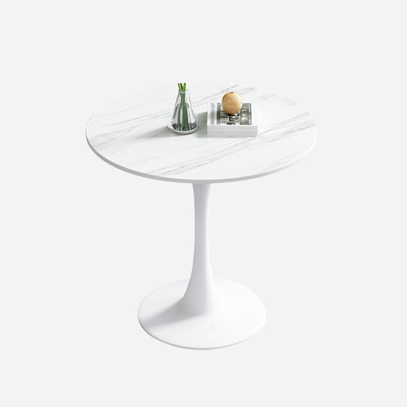 Eenvoudige ronde eettafel van gesinterde stenen tafel met tulponderstel voor eetkamer