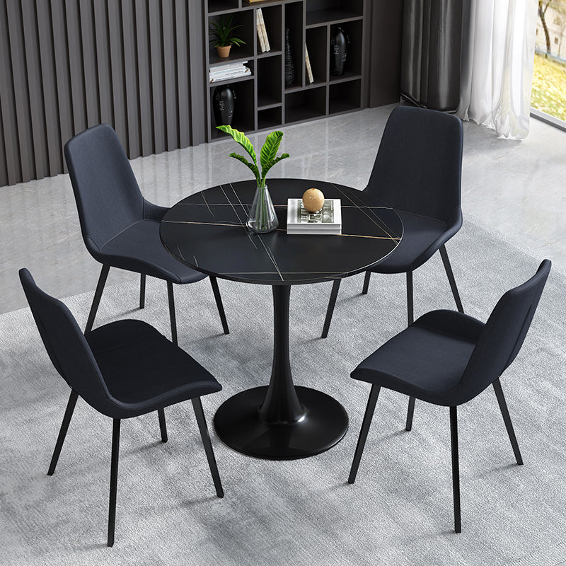 Eenvoudige ronde eettafel van gesinterde stenen tafel met tulponderstel voor eetkamer
