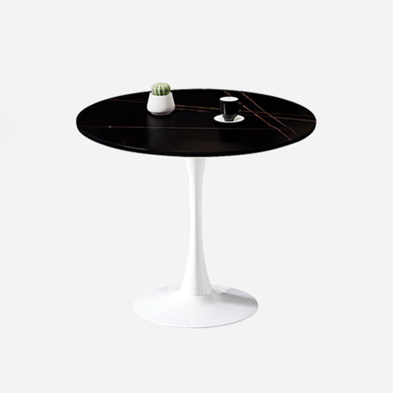 Eenvoudige ronde eettafel van gesinterde stenen tafel met tulponderstel voor eetkamer