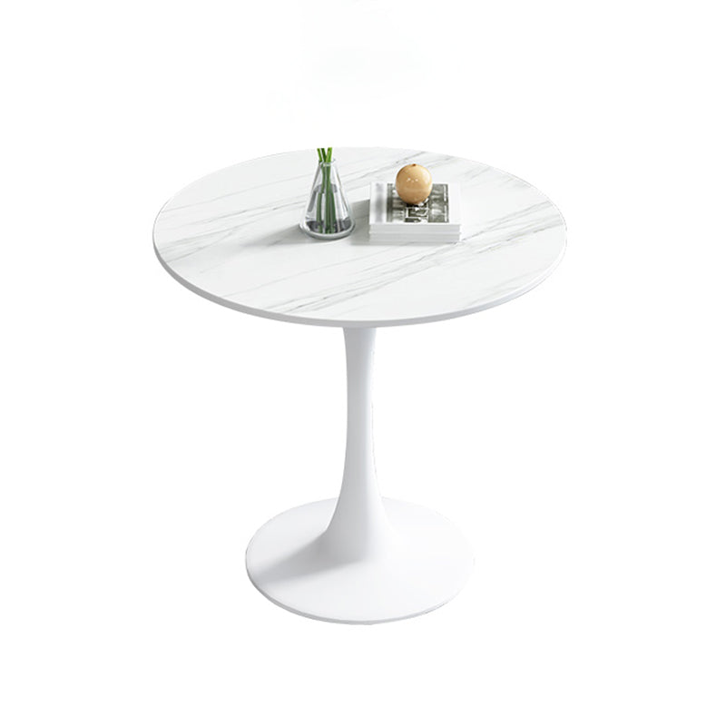 Eenvoudige ronde eettafel van gesinterde stenen tafel met tulponderstel voor eetkamer