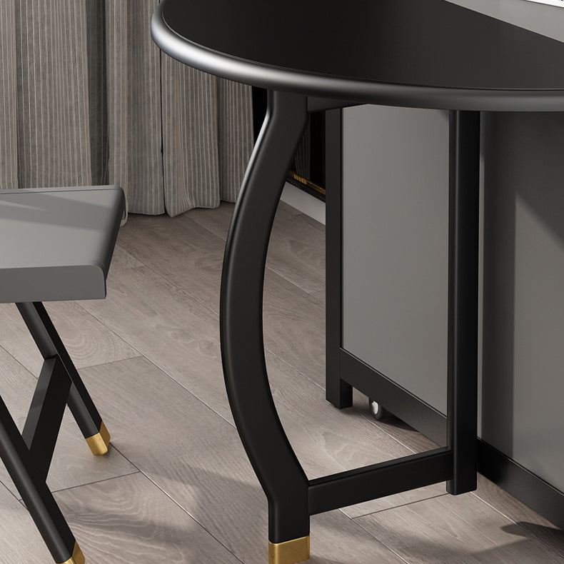 Foldable Rubberwood Dining Table Extendable Round Table with Storage Trestle Base