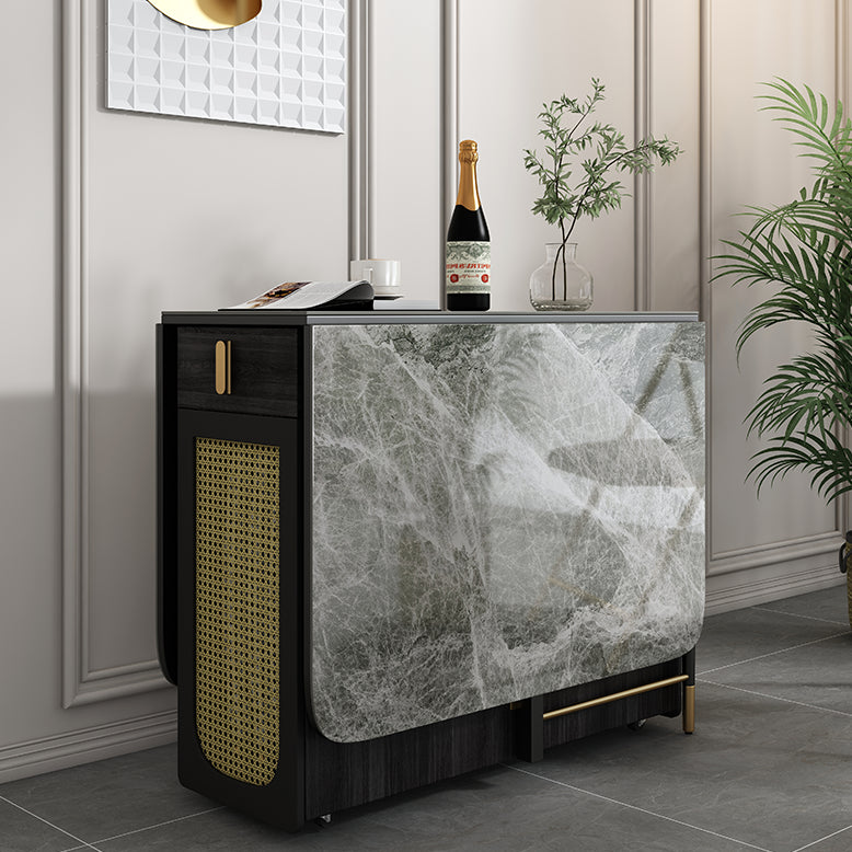 59 '' Mesa de comedor de piedra sinterizada mesa rectángula plegable con base de caballete