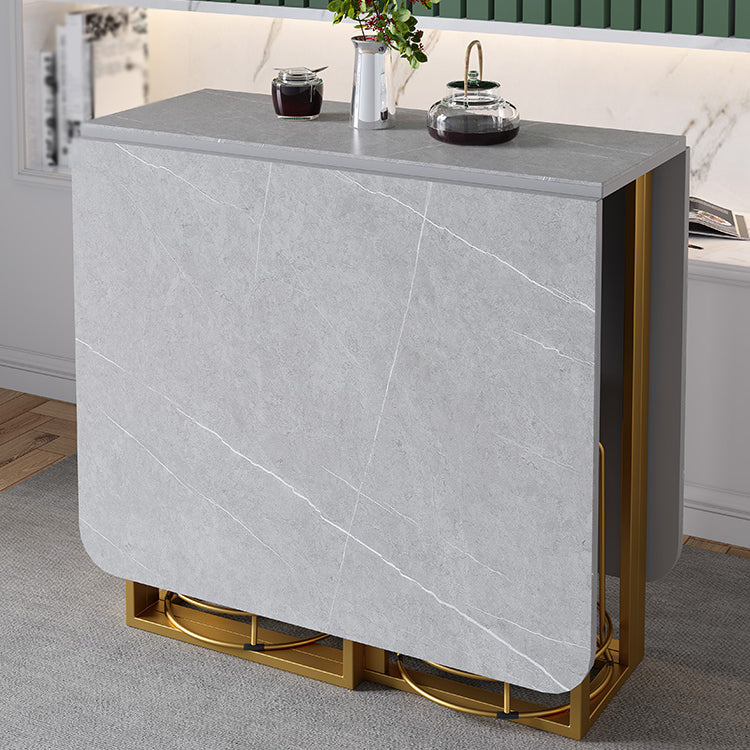 Moderne grijze eettafel gesinterde stenen drop-blad 59 "eettafel voor thuisgebruik