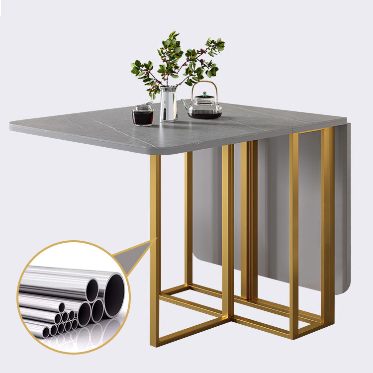 Moderne grijze eettafel gesinterde stenen drop-blad 59 "eettafel voor thuisgebruik