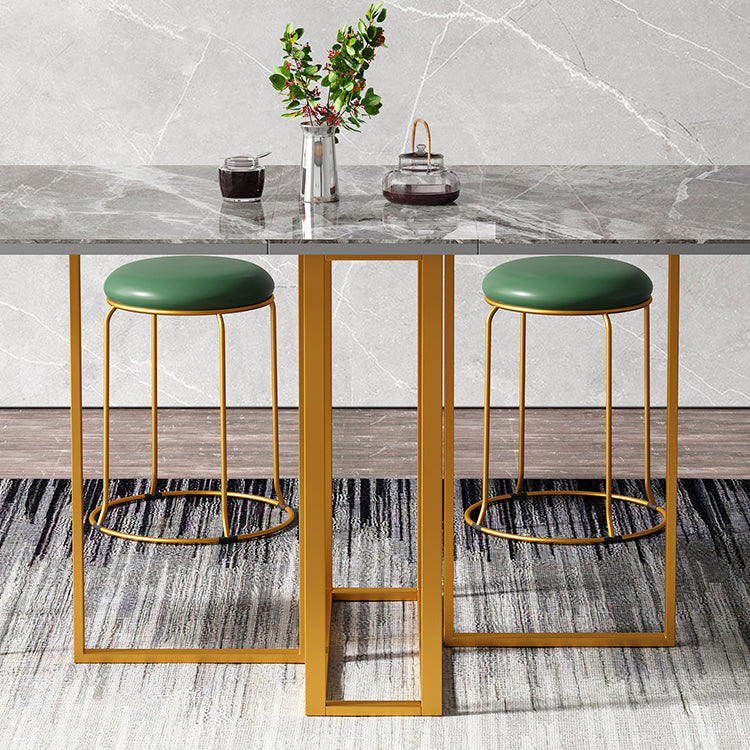 59'' Foldable Sintered Stone Top Kitchen Table Modern Rectangle Table with Trestle Base