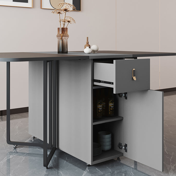 Moderne stijl rechthoek eettafel gesinterde stenen drop-blad eettafel