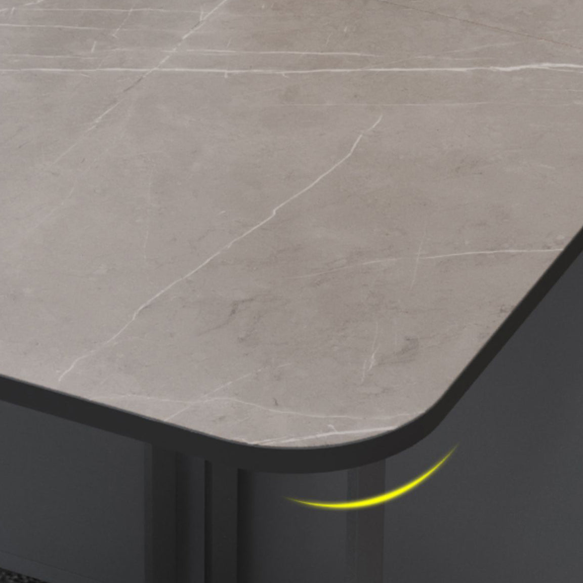 Moderne stijl rechthoek eettafel gesinterde stenen drop-blad eettafel