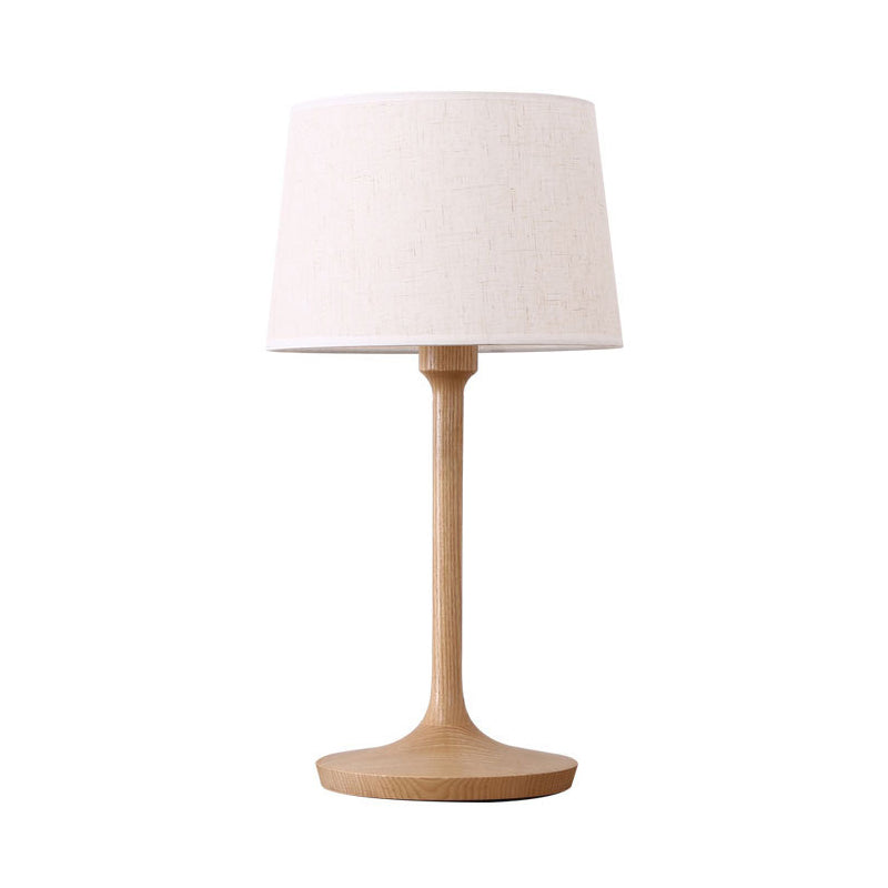 Lampe de table de chevet à tambour conique tissu contemporain 1 ampoule lampe de lecture en blanc